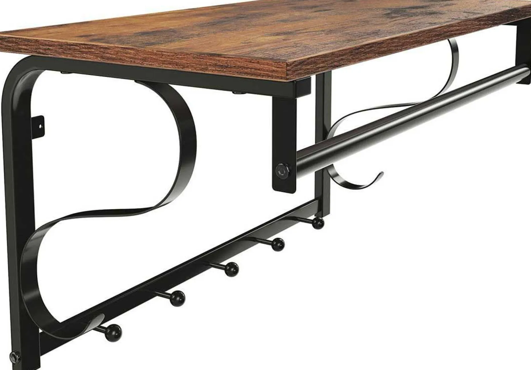 Wandgarderobe Aline - braun/schwarz