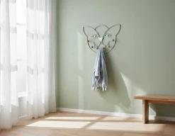 Wandgarderobe aus Aluminium mit 6 Holzhaken - 3 kg Kapazität