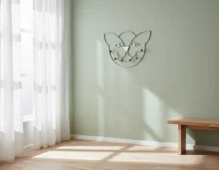 Wandgarderobe aus Aluminium mit 6 Holzhaken - 3 kg Kapazität