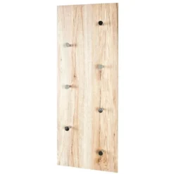 Wandgarderobe mit Chromknöpfen | 80 x 6 x 30 cm | San Remo Eiche Design