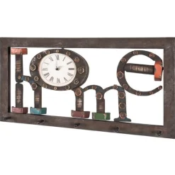 Wandgarderobe mit Uhr und Haken | Vintage-Design