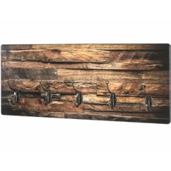 Wandpaneel mit 5 Haken | 60 x 8 x 25 cm | Farbe Bronze