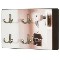 Wandpaneel mit 4 Haken | 30 x 5 x 21 cm | Metalldesign