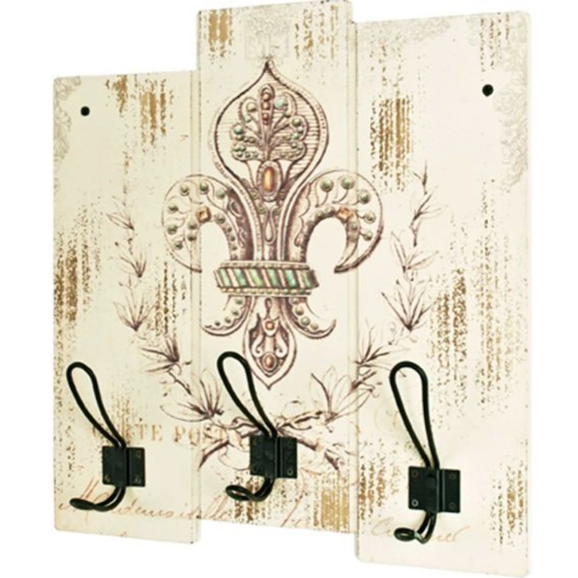 Wandpaneel mit 3 Haken | 38 x 9 x 42 cm | Papyrus-Design