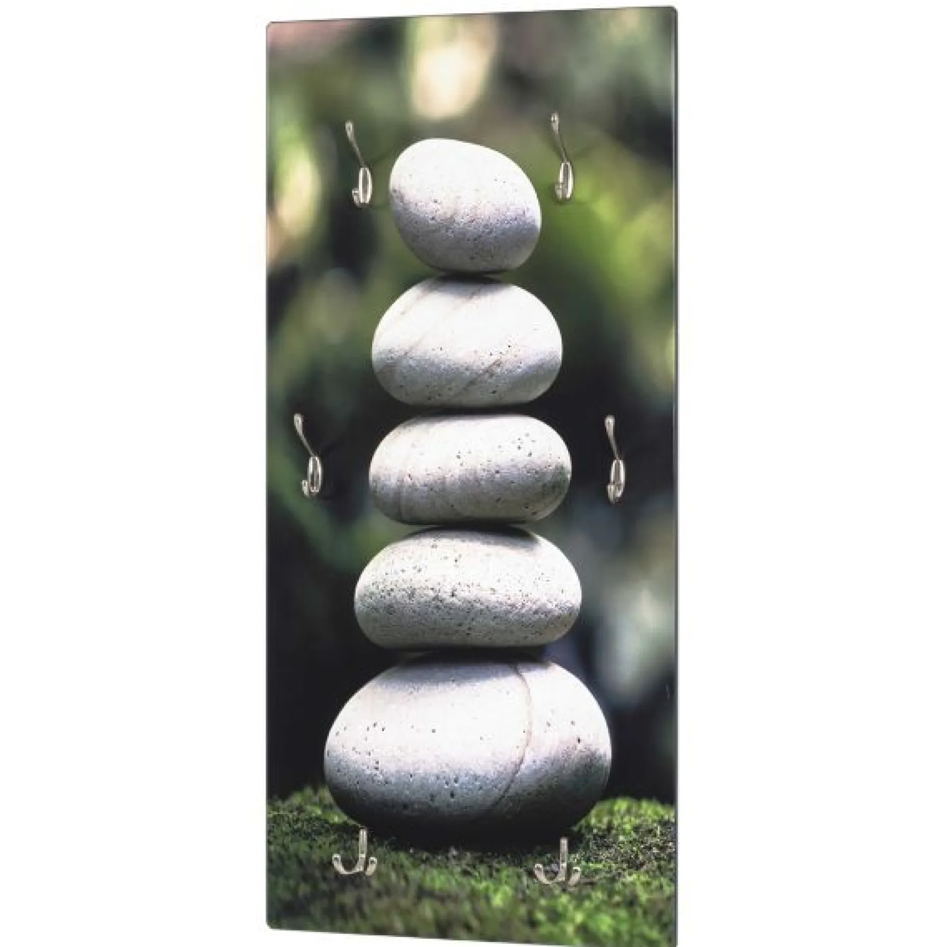 Wandpaneel mit 6 Haken | 45 x 8 x 100 cm | Steindesign