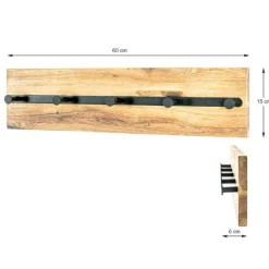 Wandpaneel-Set mit 8 Haken und 5 Knöpfen | Design Royal Oak