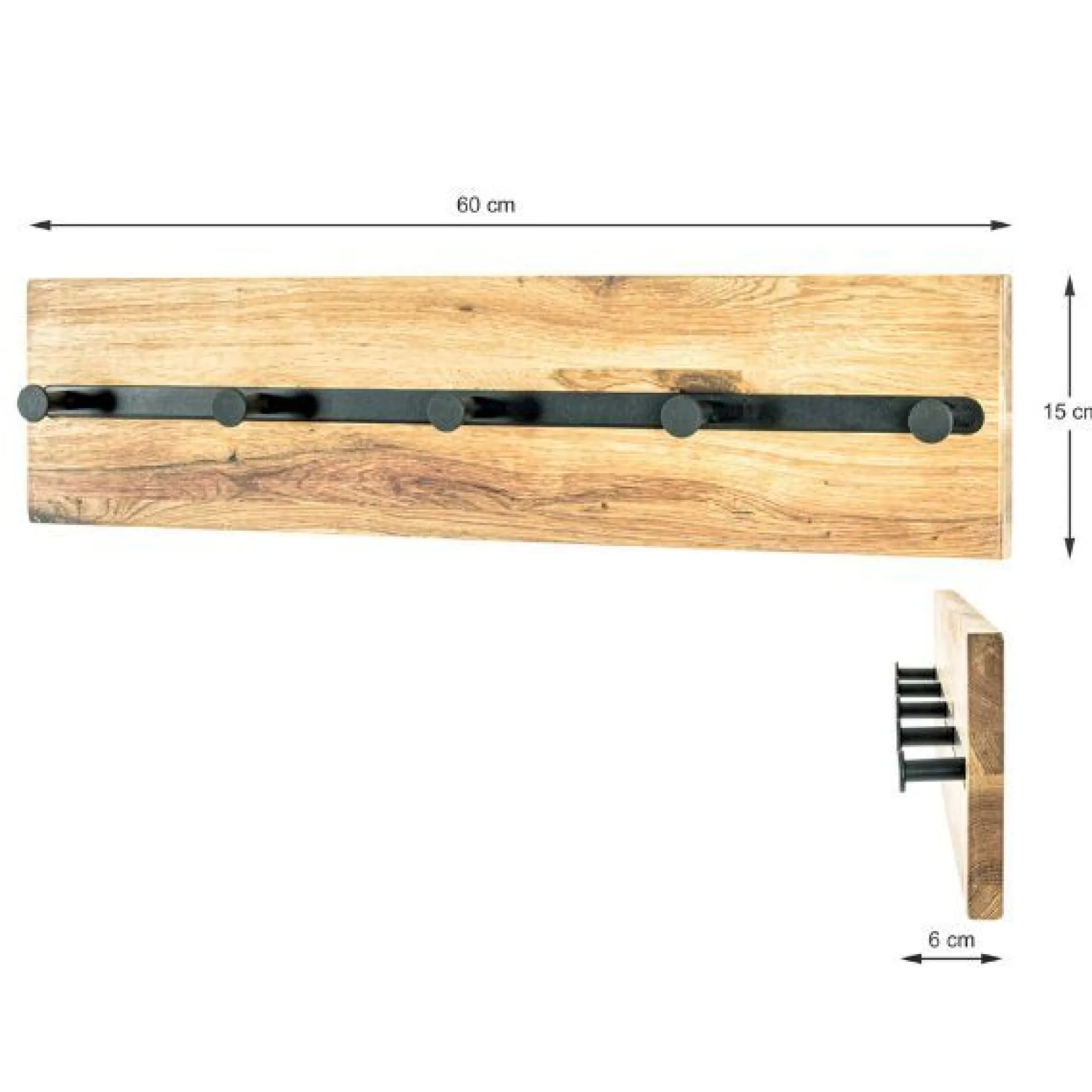 Wandpaneel-Set mit 8 Haken und 5 Knöpfen | Design Royal Oak