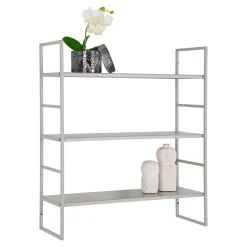 Wandregal Beja - 48x17x55 cm - Stahl grau