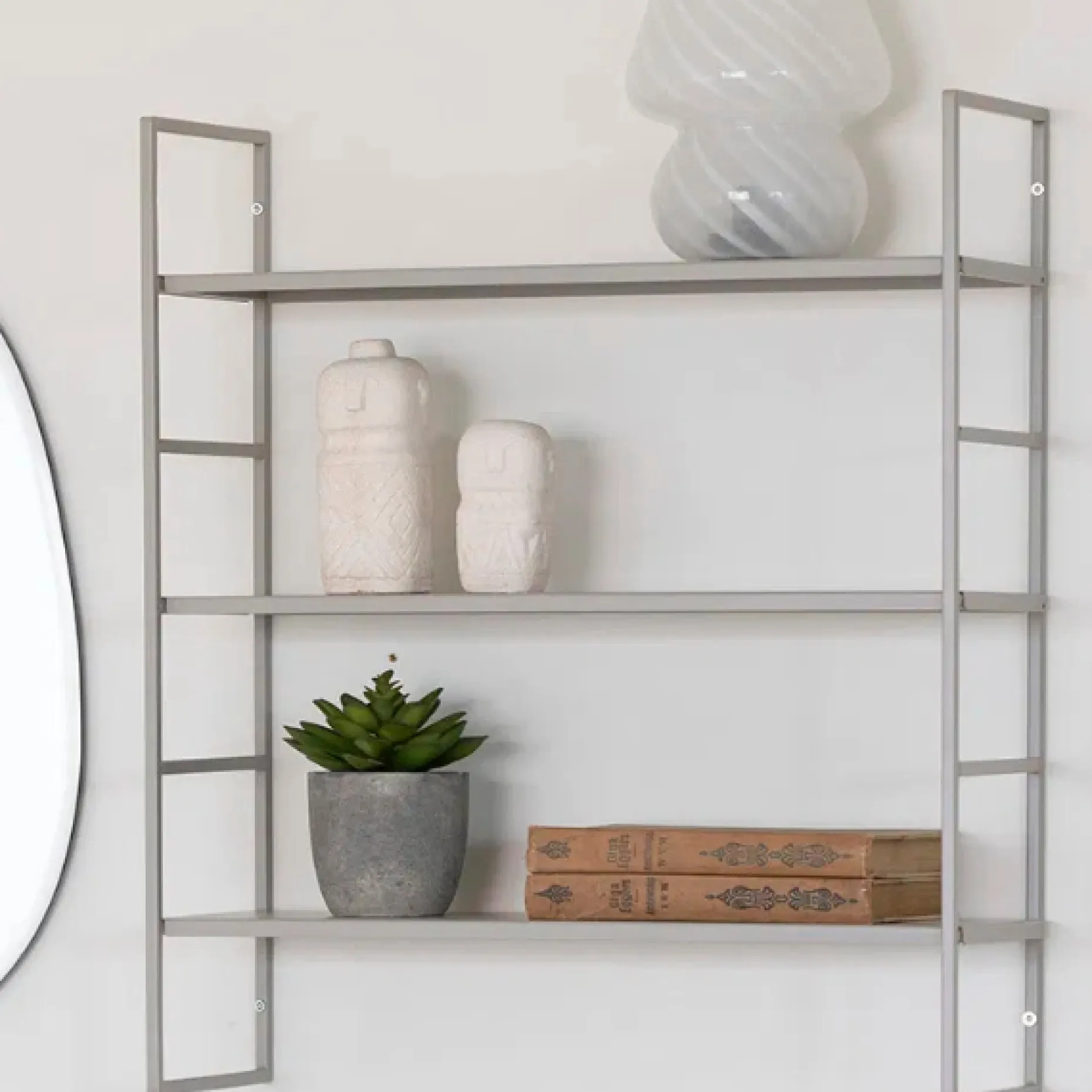 Wandregal Beja - 48x17x55 cm - Stahl grau