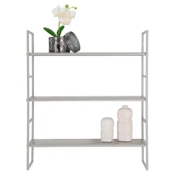 Wandregal Beja - 48x17x55 cm - Stahl grau