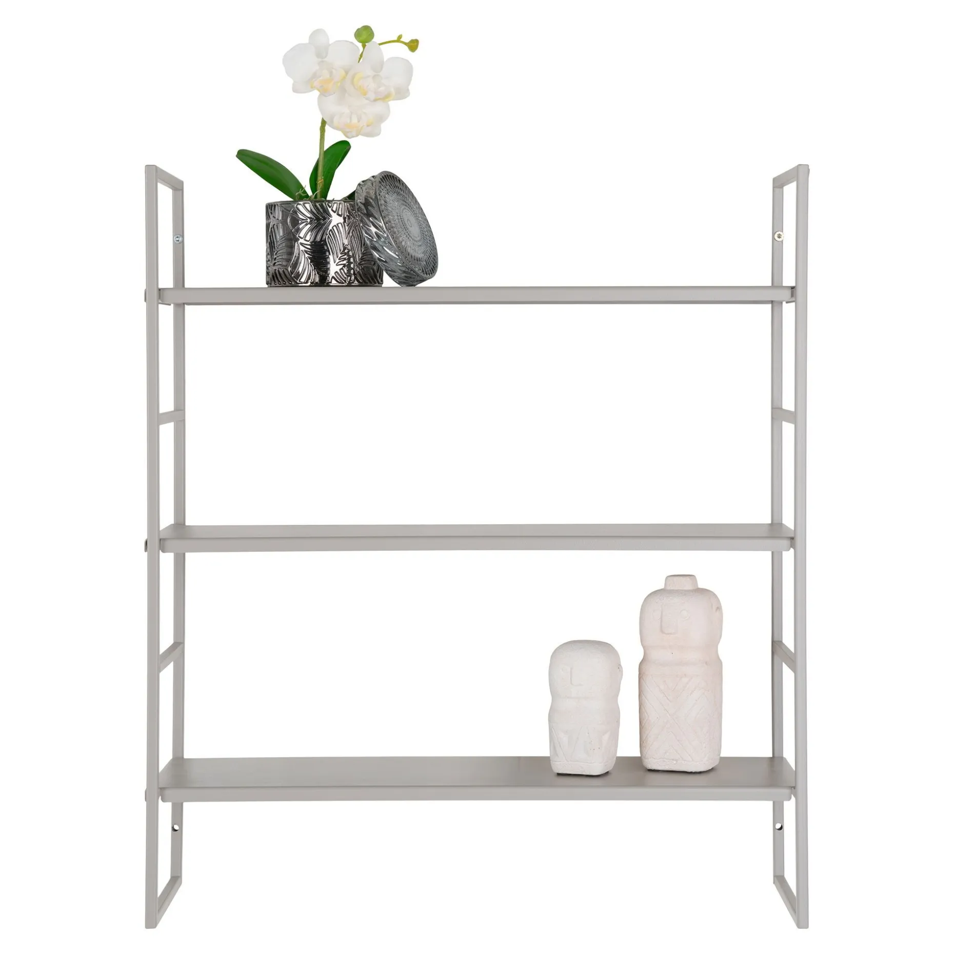 Wandregal Beja - 48x17x55 cm - Stahl grau