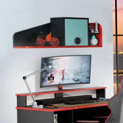 Kinder Emob Wandregal GamingKids - schwarz/rot