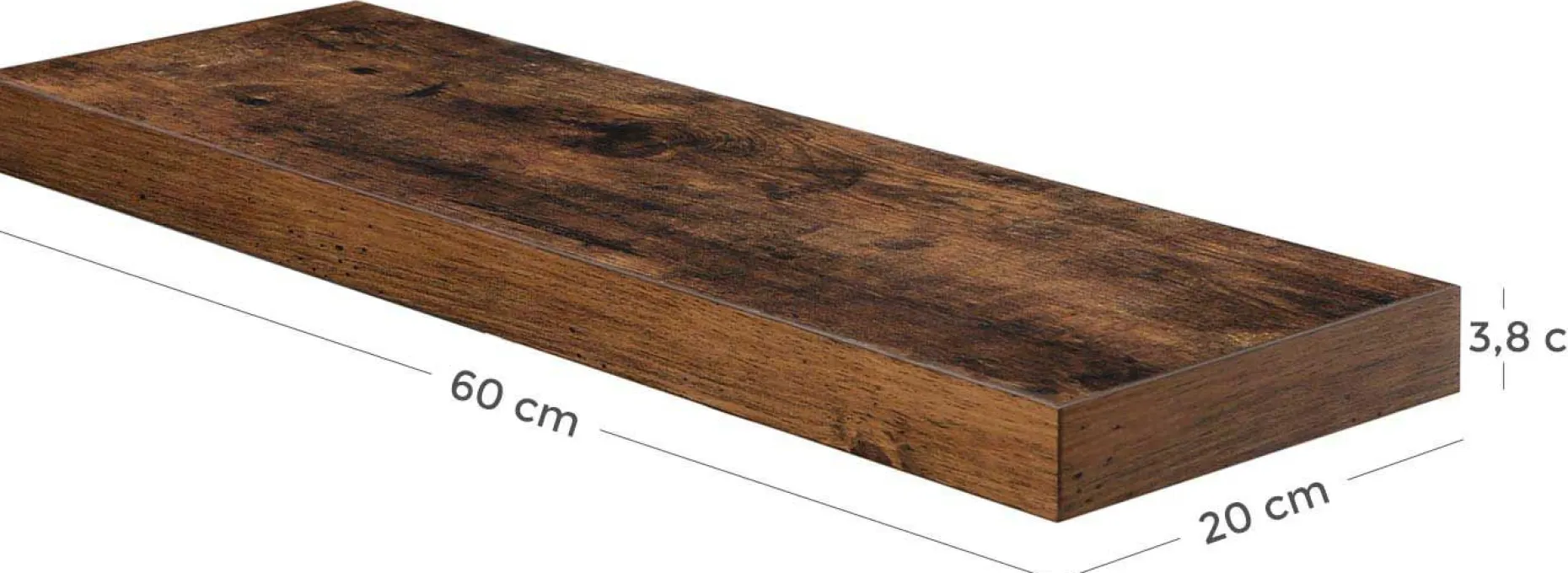 Wandregal Oman 60x20cm - rustikales Holz