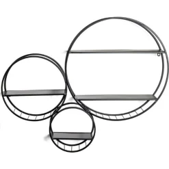 Wandregal-Set | 90 x 15 x 73 cm | Schwarz