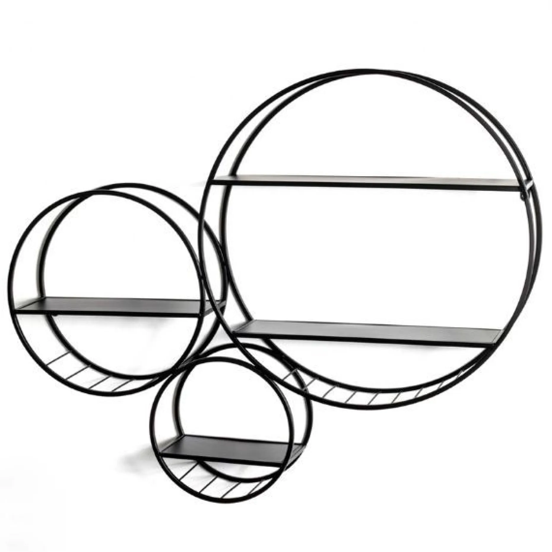 Wandregal-Set | 90 x 15 x 73 cm | Schwarz