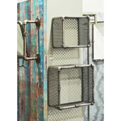 Wandregal Willy - 31x19x31 cm - Stahl/Silber