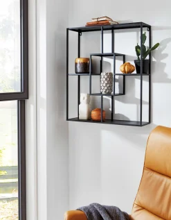 Wandregal | 60 x 18 x 70 cm | Schwarz