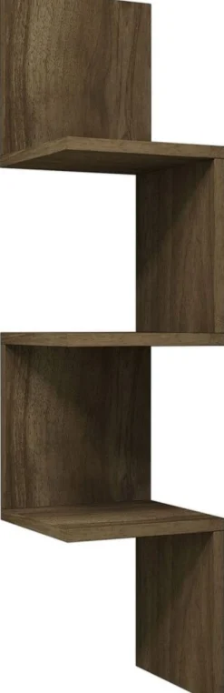 Wandregal Zikzak - 100% MELAMINE - Nussbaum - 25 x 105,4 x 25 cm