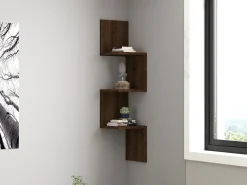 Wandregal Zikzak - 100% MELAMINE - Nussbaum - 25 x 105,4 x 25 cm
