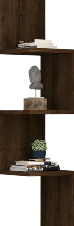 Wandregal Zikzak - 100% MELAMINE - Nussbaum - 25 x 105,4 x 25 cm