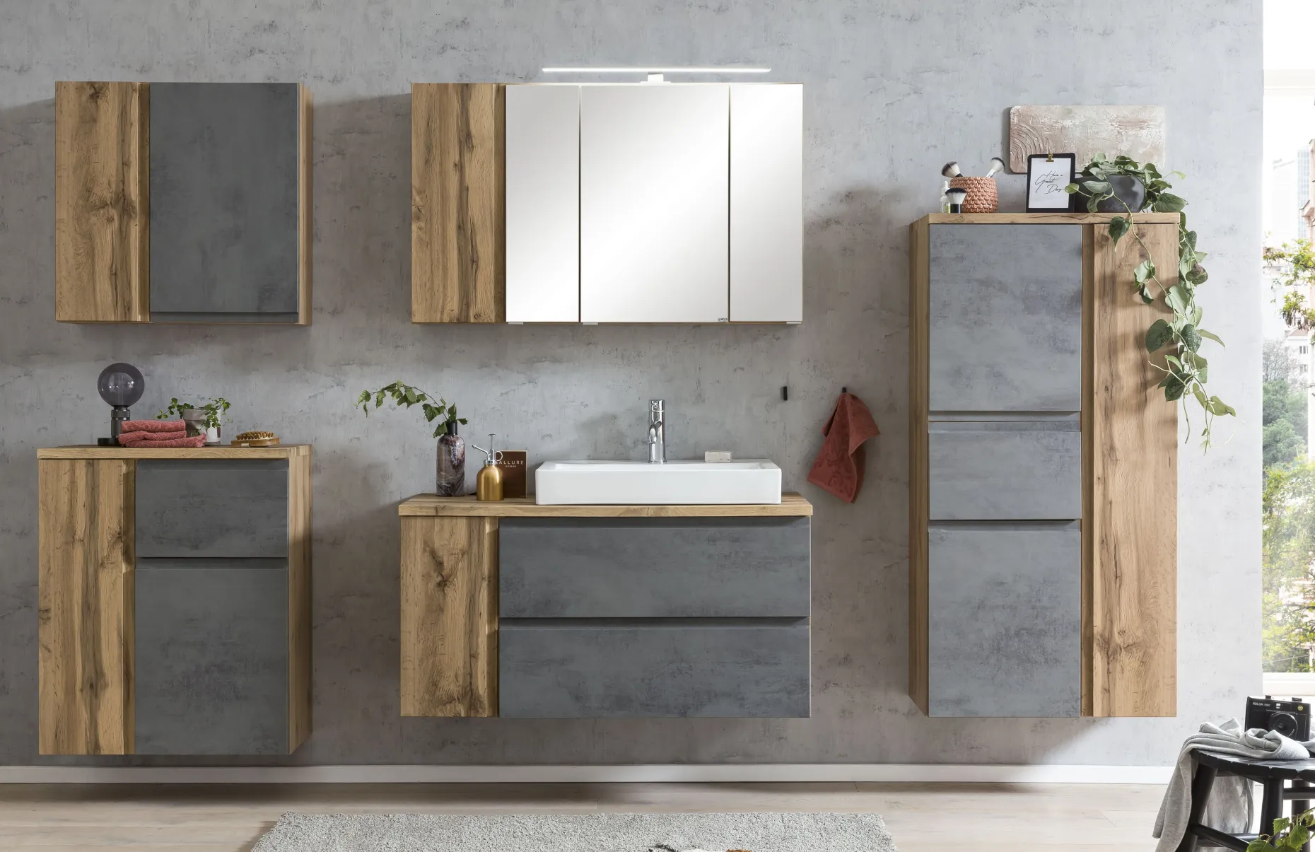Wandschrank Varese | 65 x 20 x 64 cm | Farbe Beton
