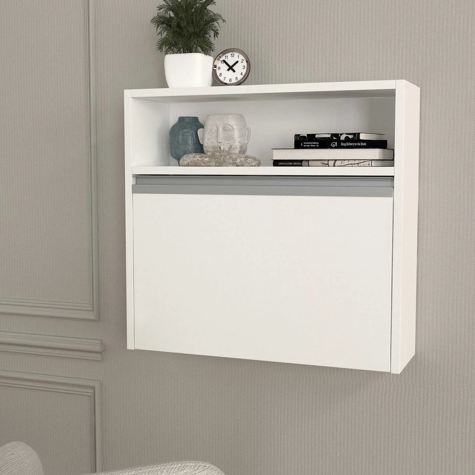 Emob Wandschreibtisch Viola - 64x19x60cm - mit Ablagefläche -