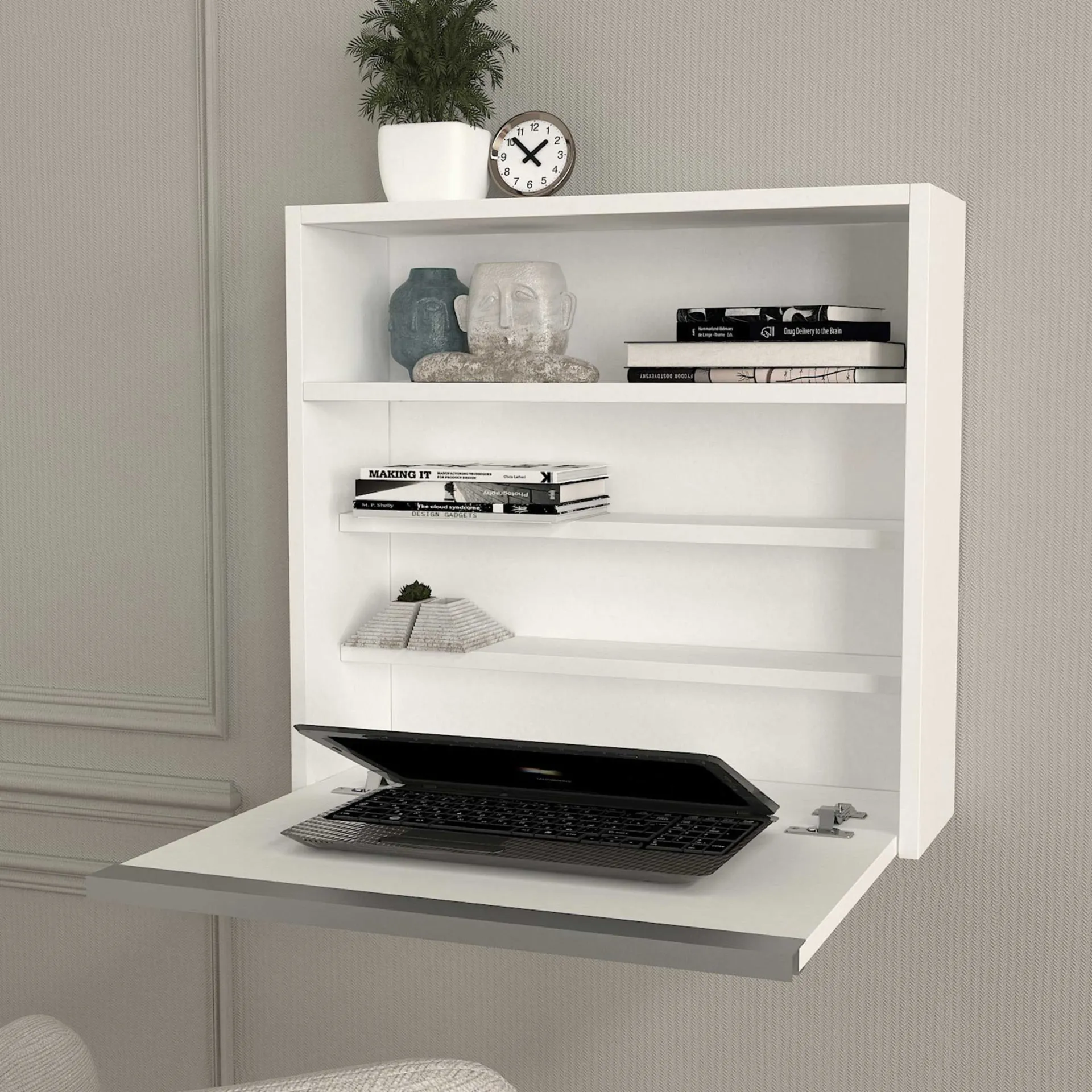 Emob Wandschreibtisch Viola - 64x19x60cm - mit Ablagefläche -