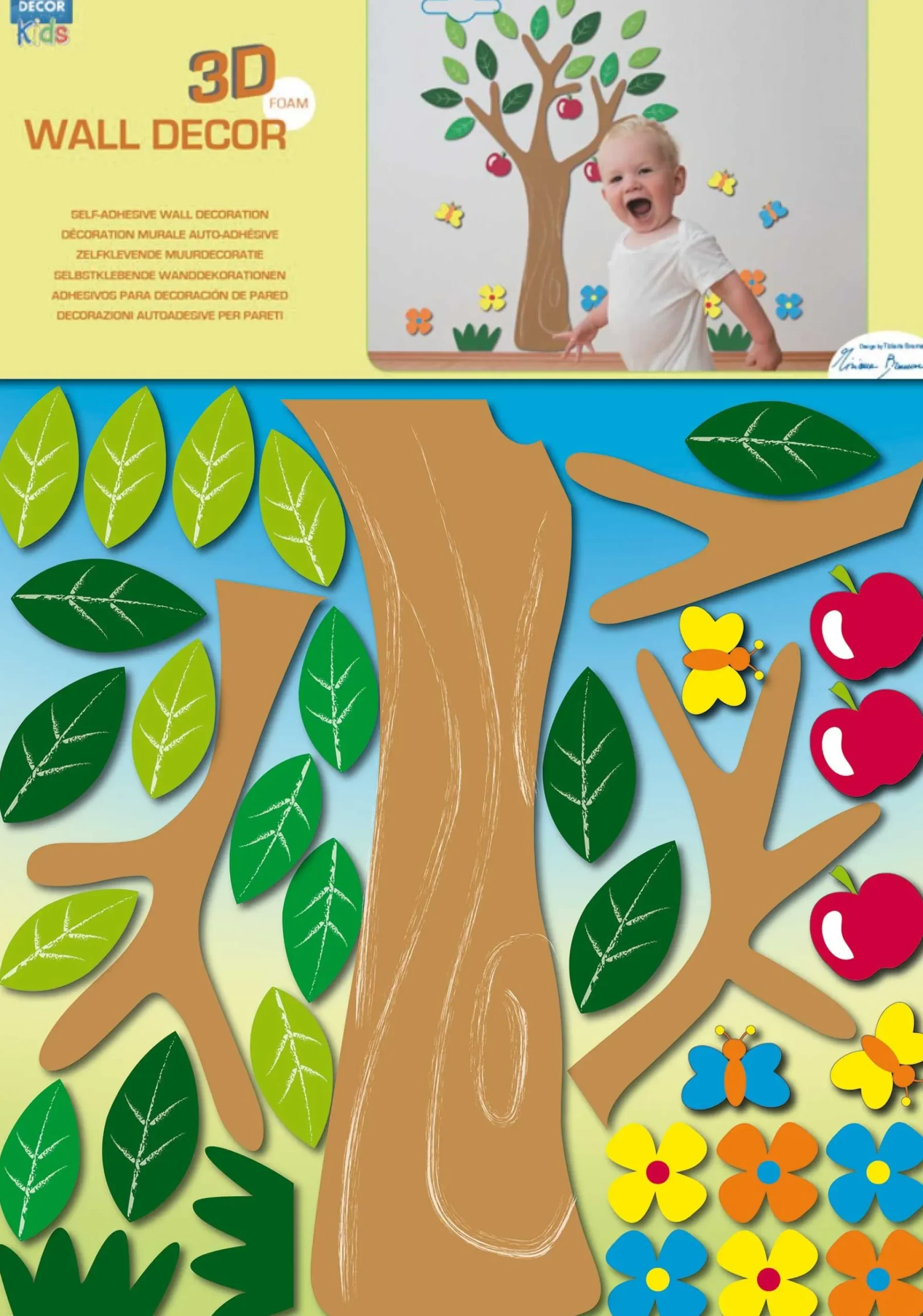 Crearreda Wandsticker 3D Apfelbaum - Schaumsticker