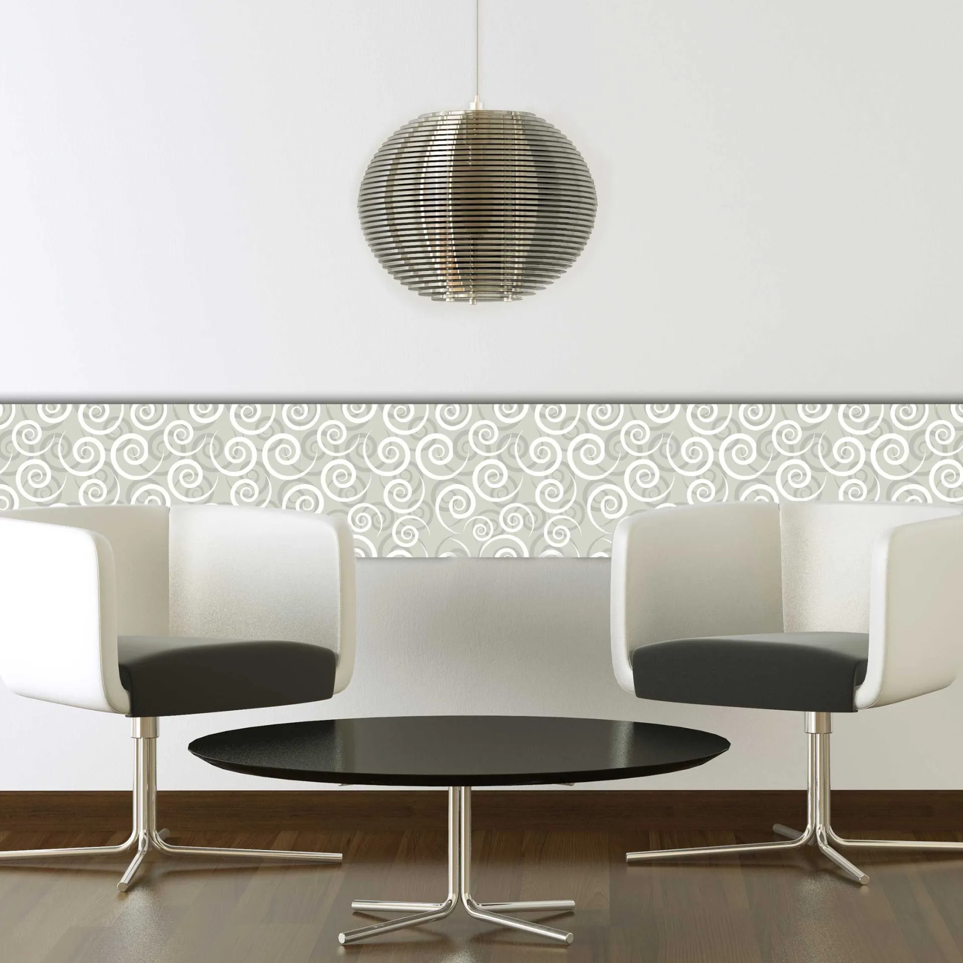 Crearreda Wandsticker 3D Grey Swirl - Schaumsticker