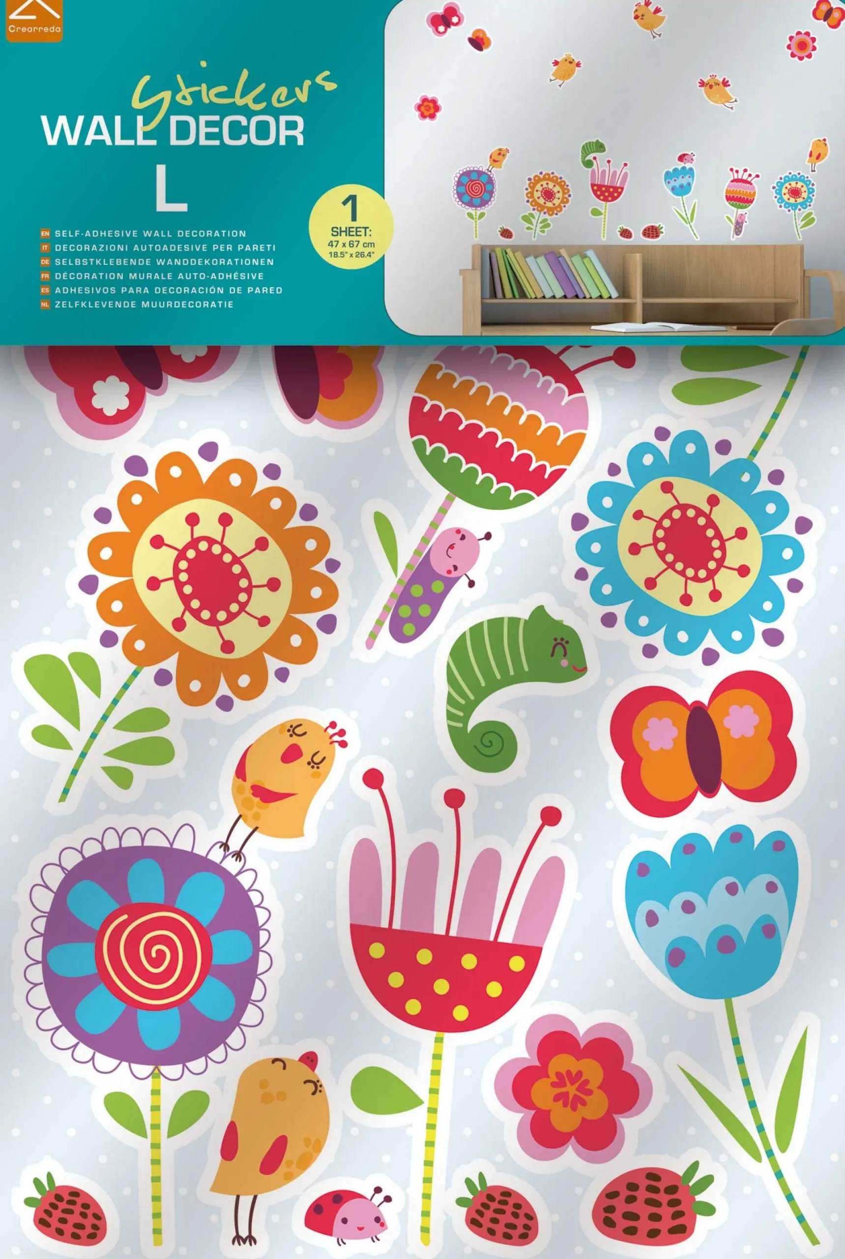 Crearreda Wandsticker Vögel und Blumen
