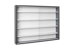 Wandvitrine Collecty | 80 x 9,5 x 60 cm | Farben: Grau und Weiß