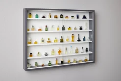 Wandvitrine Collecty | 80 x 9,5 x 60 cm | Farben: Grau und Weiß