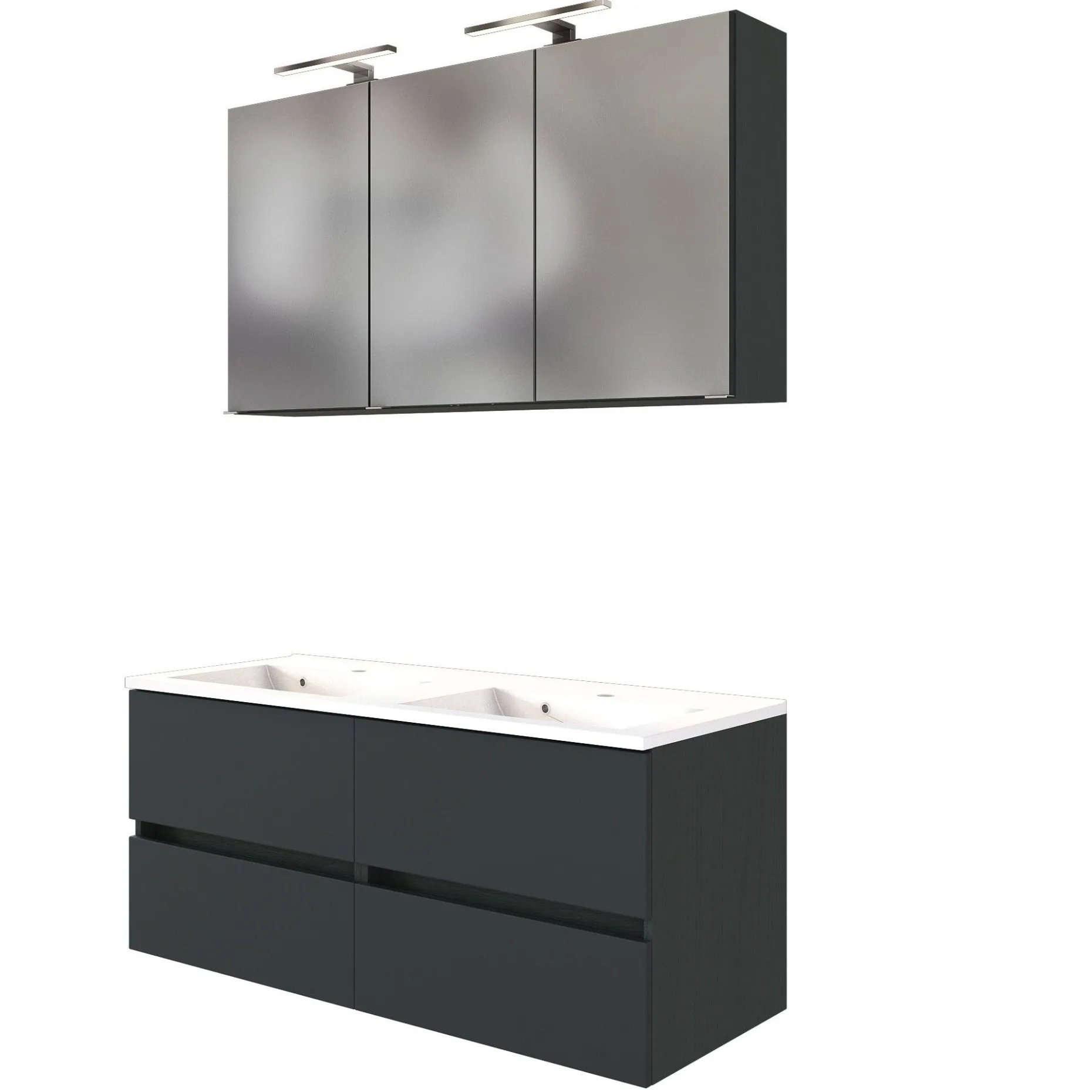Waschbeckenmöbel-Set Brama 120cm - graphit/mattgrau