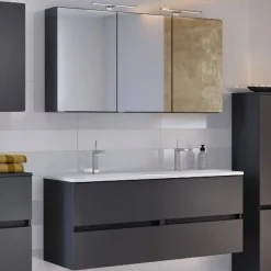 Waschbeckenmöbel-Set Brama 120cm - graphit/mattgrau