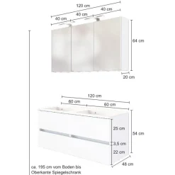 Waschbeckenmöbel-Set Brama 120cm - graphit/mattgrau