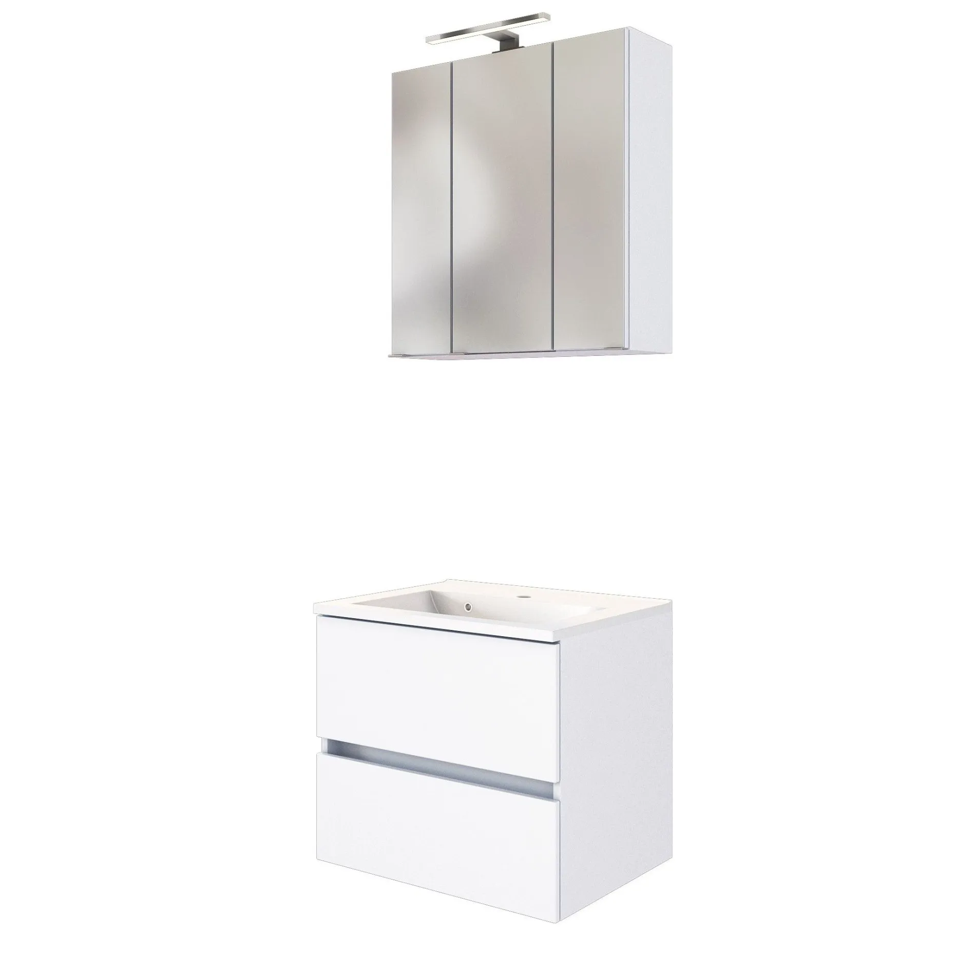 Waschbeckenmöbel-Set Brama 60cm - weiß