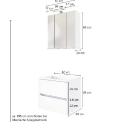 Waschbeckenmöbel-Set Brama 60cm - graphit/mattgrau