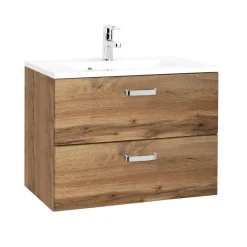 Waschbeckenschrank Bobbi 70cm 2 Schubladen - Eiche