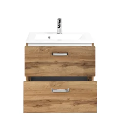 Waschbeckenschrank Bobbi 60cm 2 Schubladen - Eiche