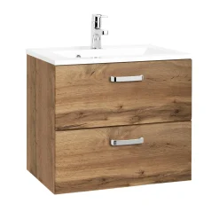 Waschbeckenschrank Bobbi 60cm 2 Schubladen - Eiche