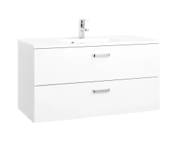 Waschbeckenschrank Bobbi 100cm 2 Schubladen - weiß