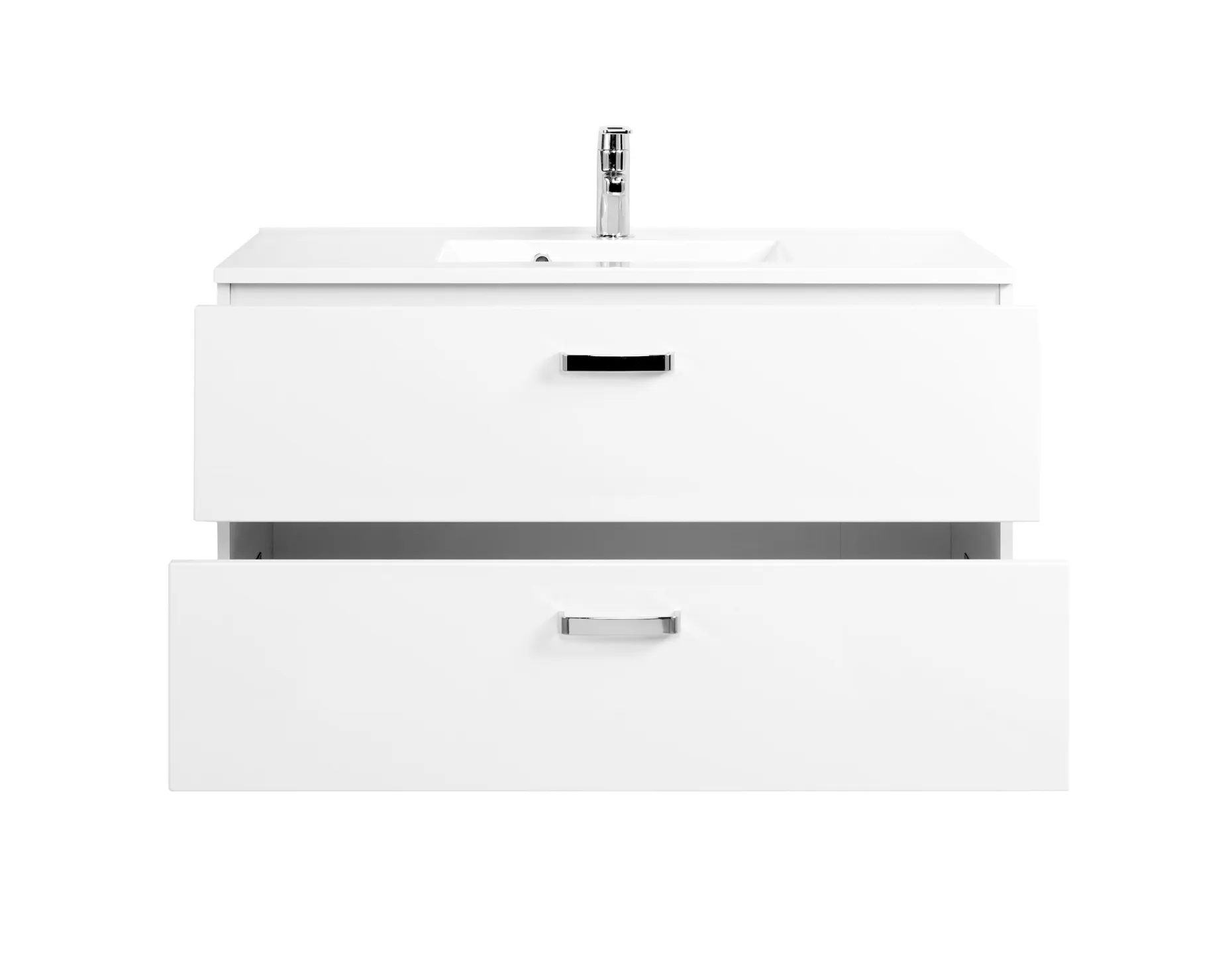 Waschbeckenschrank Bobbi 100cm 2 Schubladen - weiß