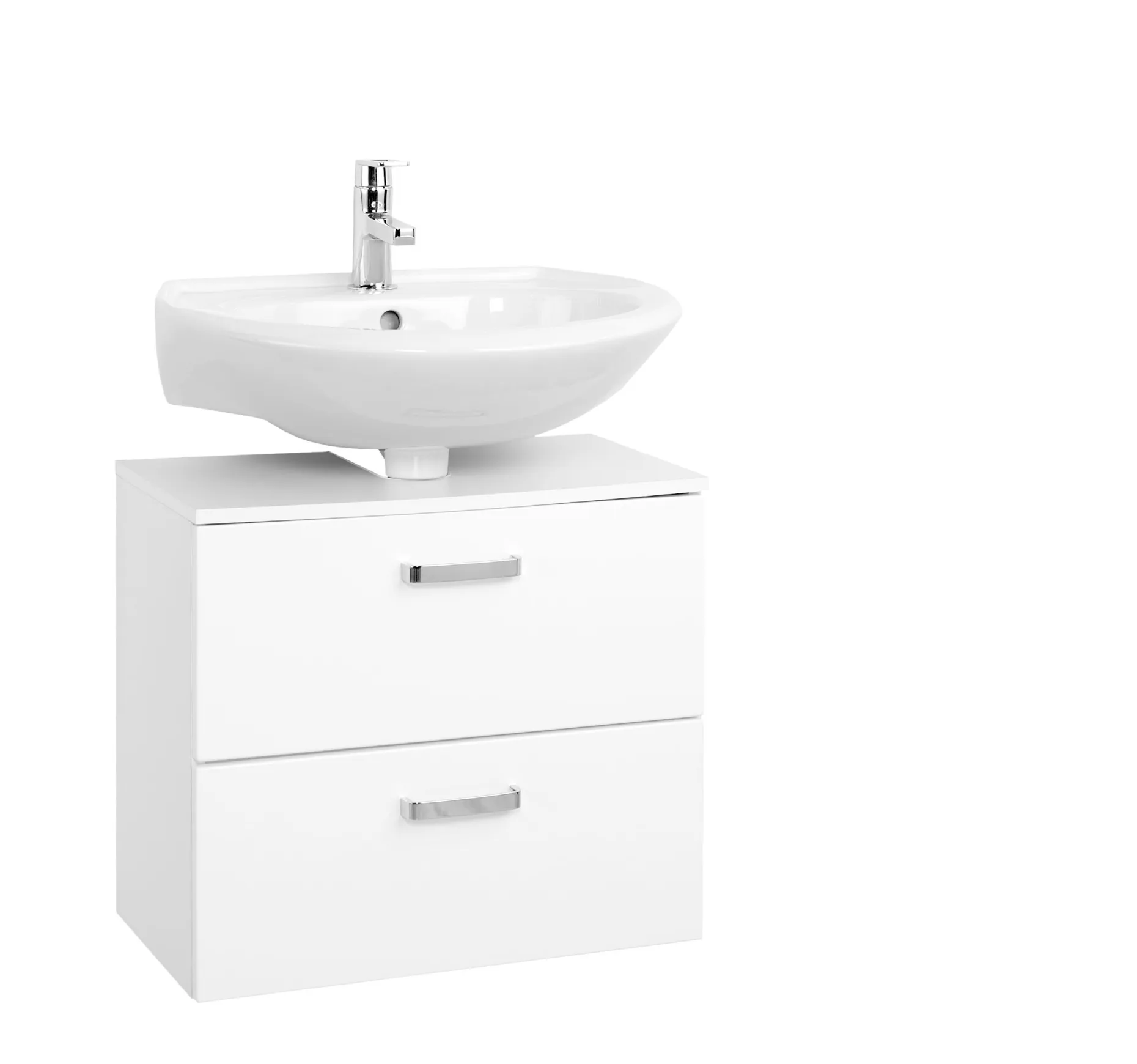 Waschbeckenschrank Bobbi 60cm 1 Tür und 1 Schublade - weiß