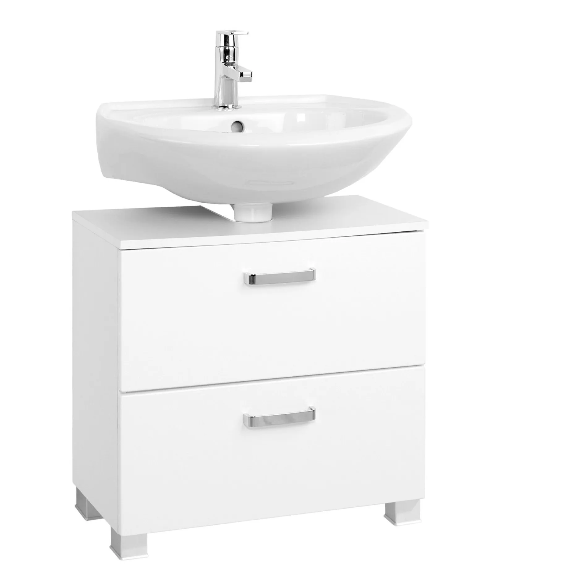 Waschbeckenschrank Bobbi 60cm 1 Tür und 1 Schublade - weiß