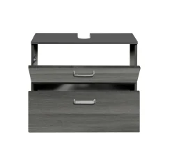 Waschbeckenschrank Bobbi 70cm 1 Tür und 1 Schublade - graphit/graue Eiche