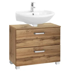 Waschbeckenschrank Bobbi 70cm 1 Tür und 1 Softclose-Schublade - Eiche
