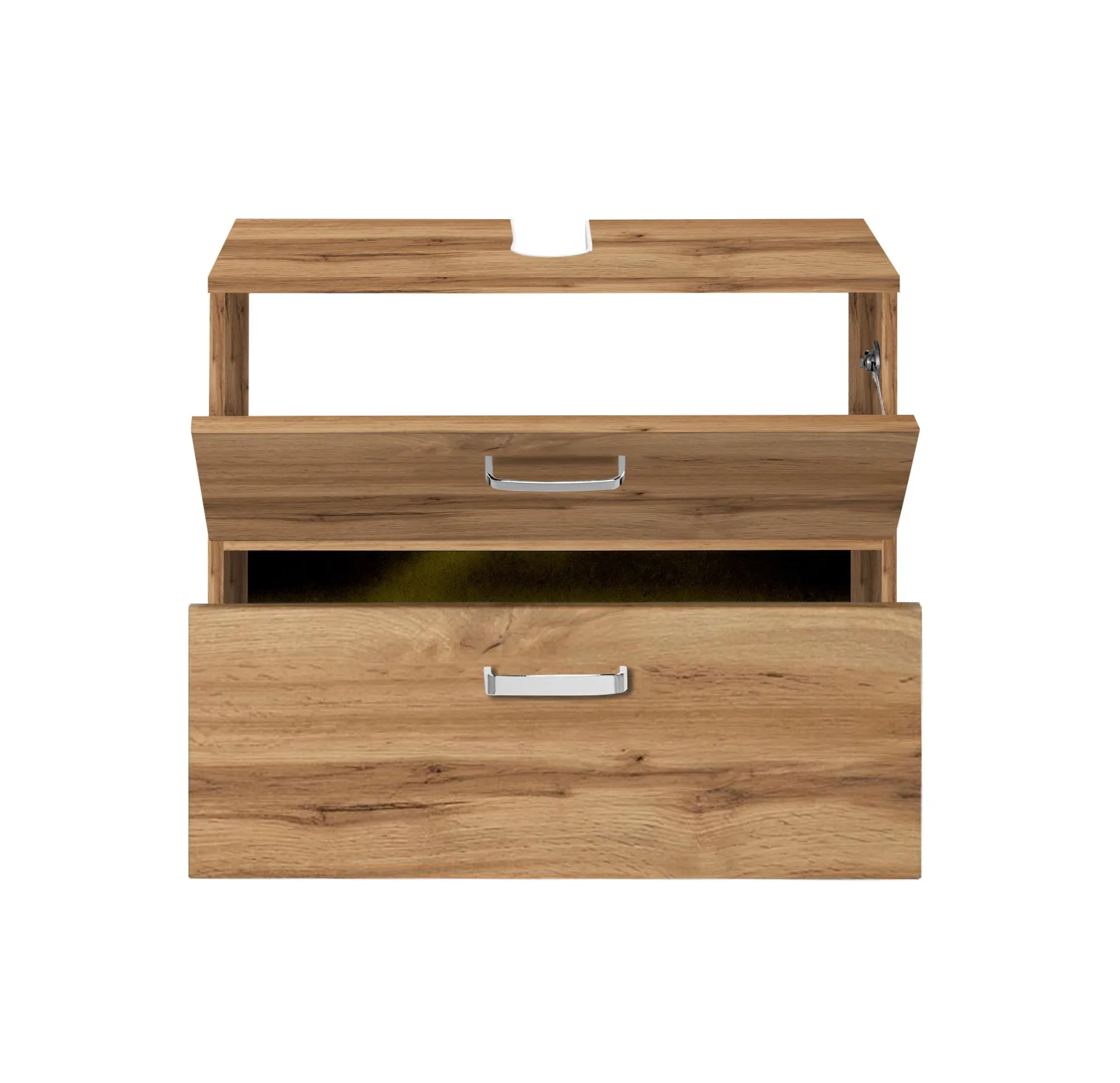 Waschbeckenschrank Bobbi 70cm 1 Tür und 1 Softclose-Schublade - Eiche
