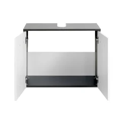 Waschbeckenschrank Bobbi 70cm 2-türig - graphit/hochglanz-weiß