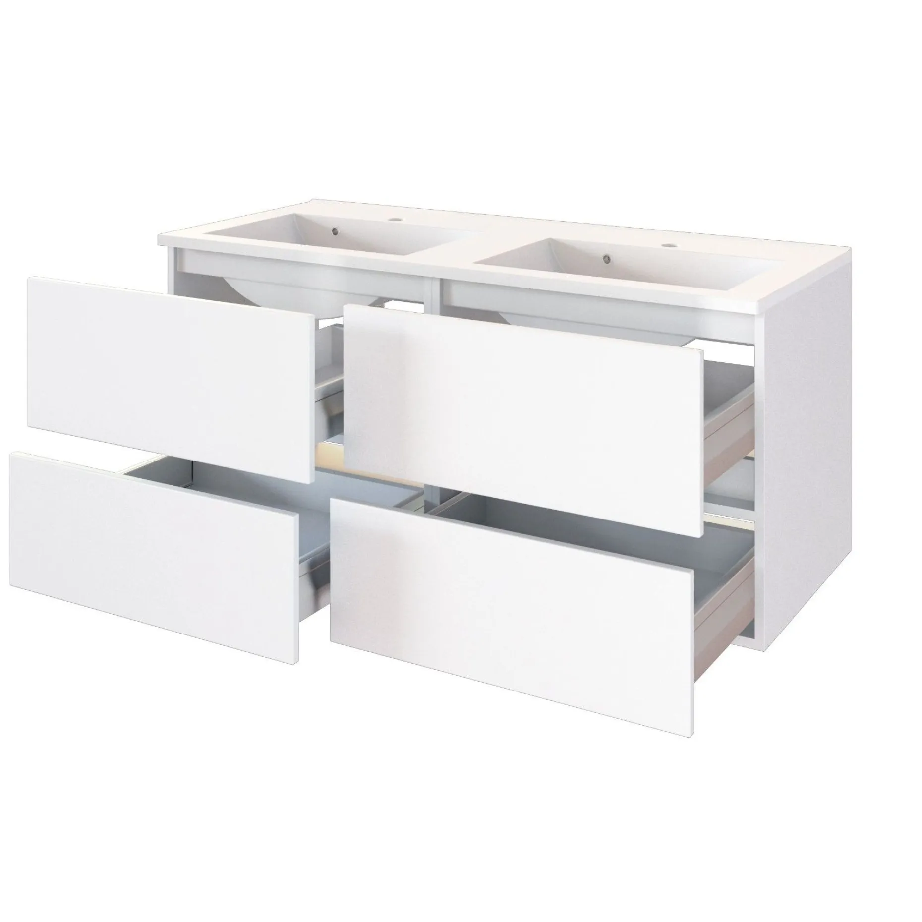 Waschbeckenschrank Brama 120cm 4 Schubladen - weiß