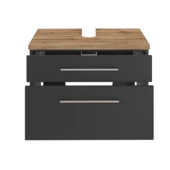 Waschbeckenschrank Dasa 60cm mit 2 Schubladen - graphit/mattgrau